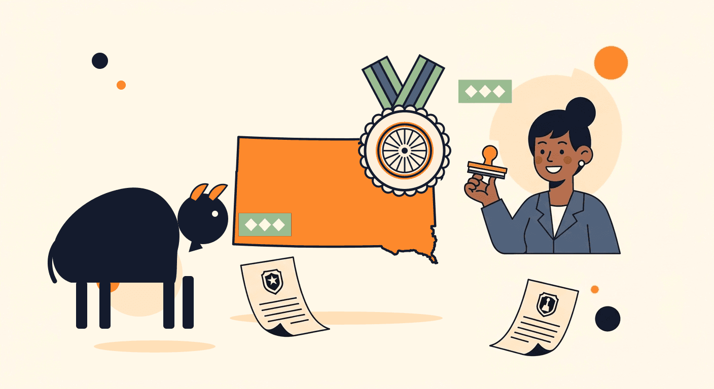 Online notary for South Dakota city forms