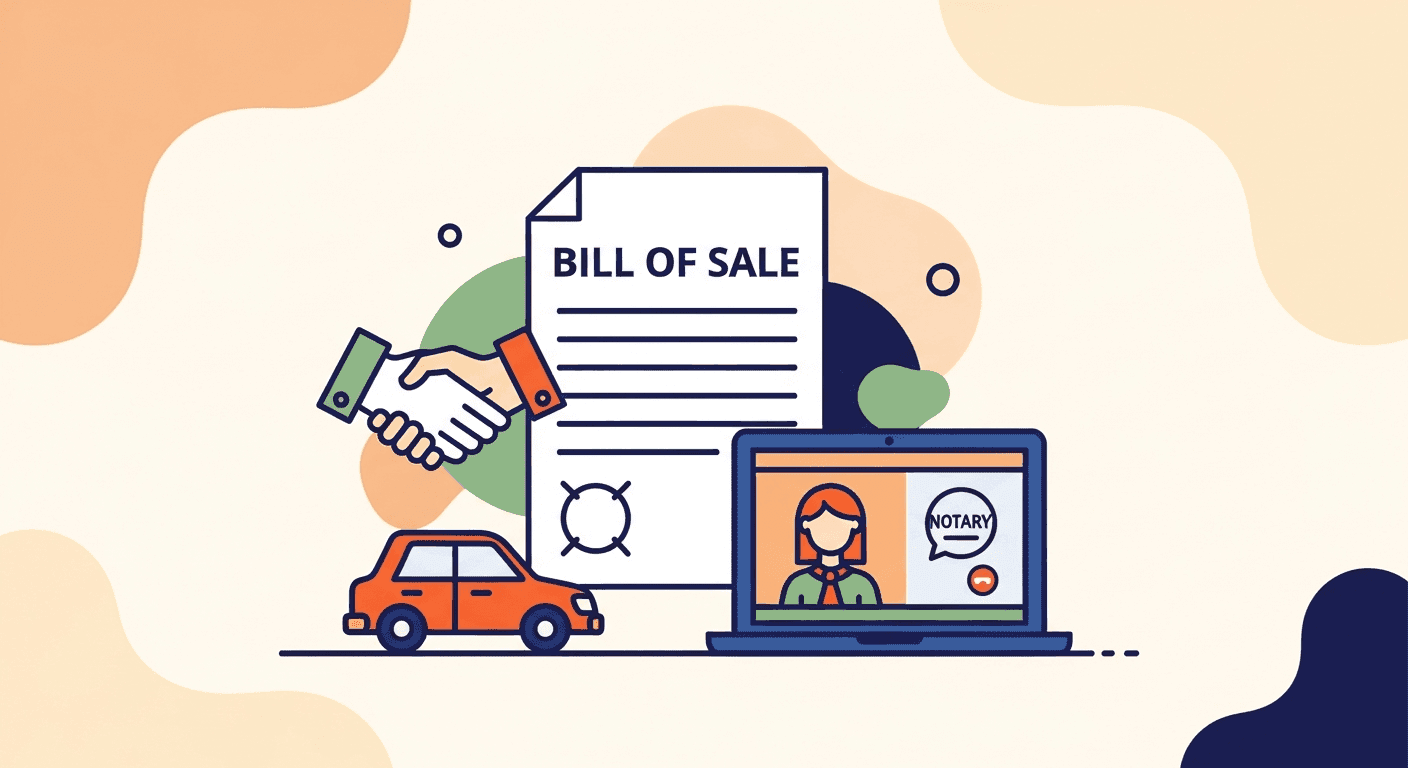 Notarizing a bill of sale for a private sale online