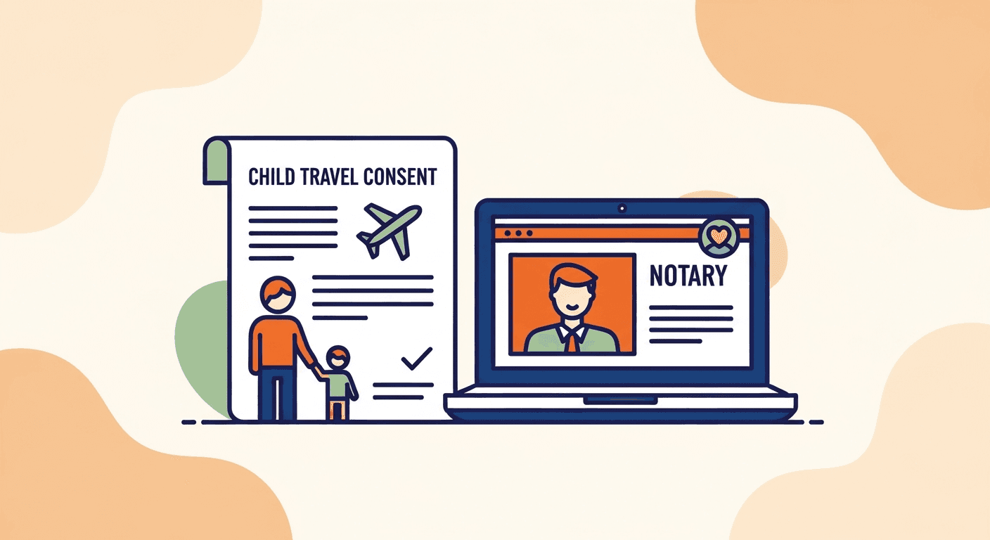 Notarizing a child travel consent letter online