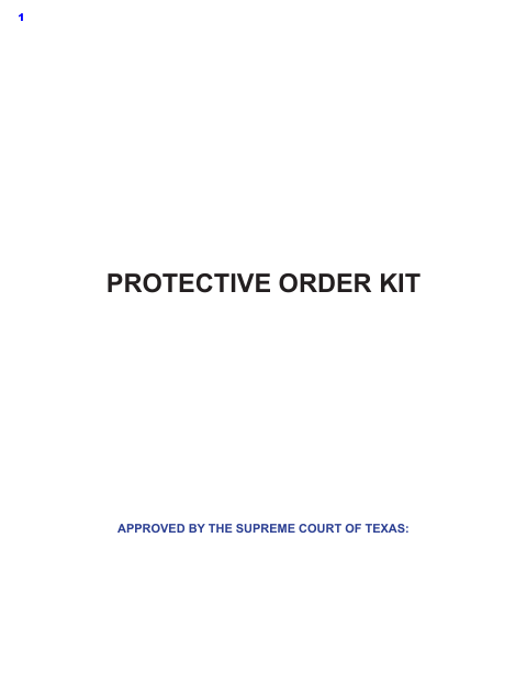 Protective Order Kit, Walker County form, first page