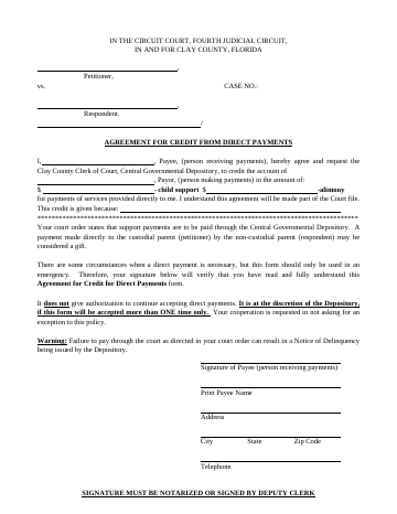 SIGNATURE MUST BE NOTARIZED OR SIGNED BY ... — Clay County form, first page