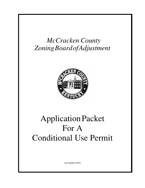 Conditional Use Application, McCracken County form, first page
