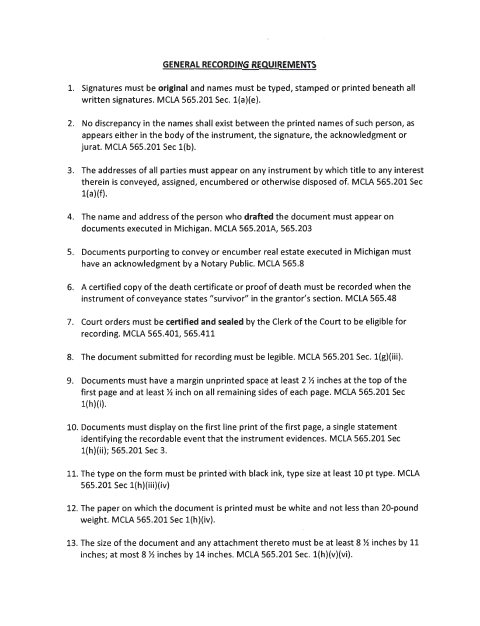Warranty Deed, Cheboygan County form, first page