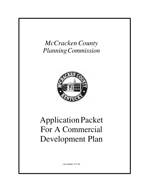 Development Plan Application, McCracken County form, first page