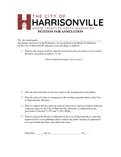 First page of the Petition for Annexation