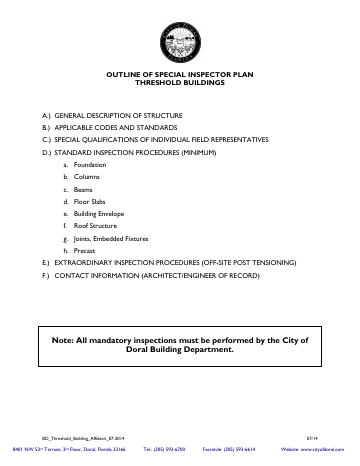 First page of the Threshold Building Affidavit