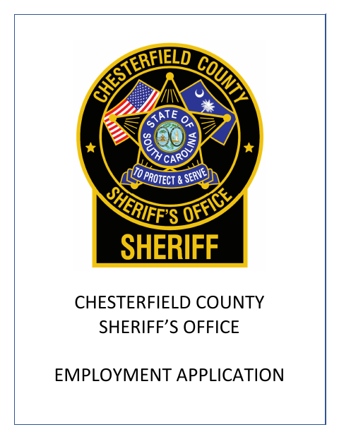 Sheriff’s Office Employment Application, Chesterfield County form, first page