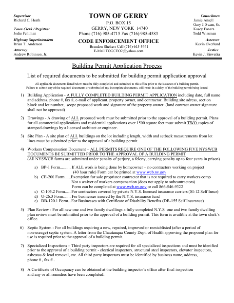 First page of the Building Permit Application and Asbestos Addendum