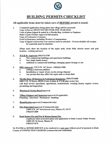 First page of the Building Permit Application