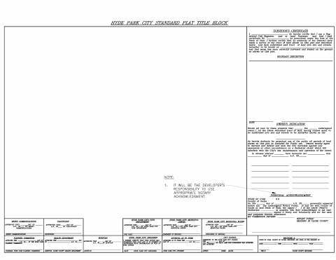 First page of the Standard Plat Title Block
