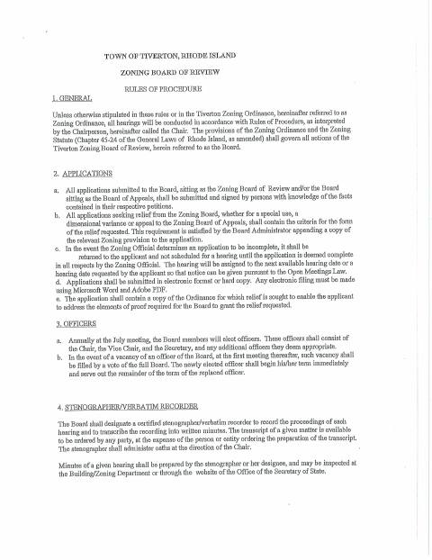 First page of the Zoning Board Entry of Appearance