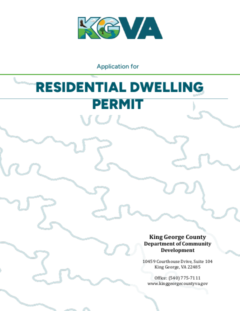 Residential Dwelling Permit, King George County form, first page