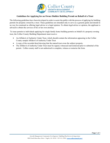 guidelines-for-applying-for-an-owner-builder-building- ... — Collier County form, first page