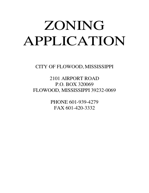 First page of the Zoning Application