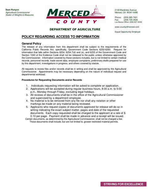 First page of the Application for Request to Review Files and/or Records
