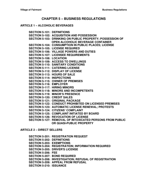 First page of the Citizen Liquor License Complaint Affidavit