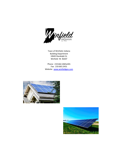 First page of the Solar Array Permit Application