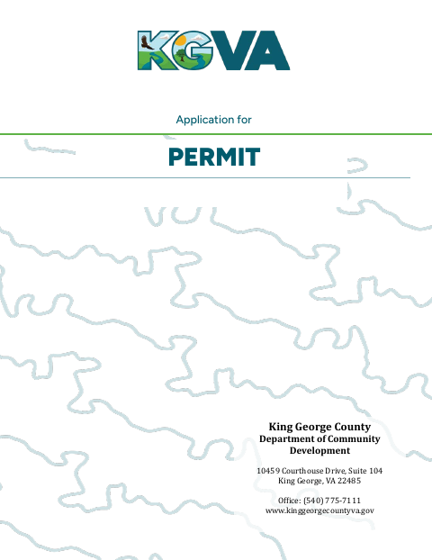 General Permit Application, King George County form, first page