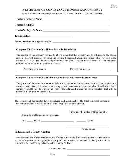 Statement of Conveyance of Homestead Property, Fulton County form, first page