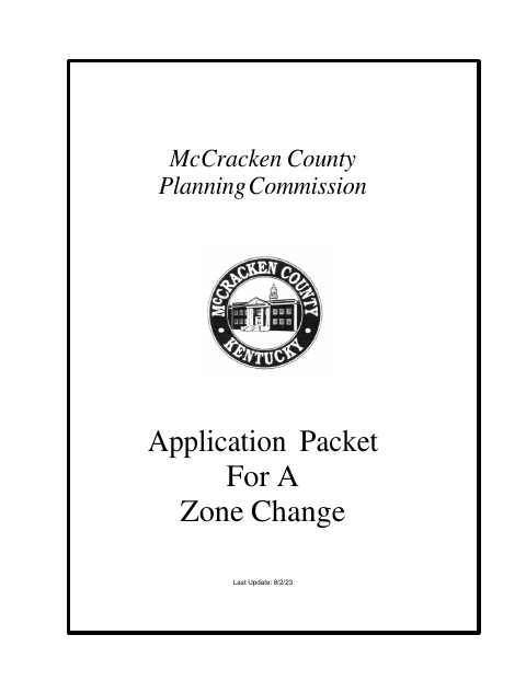 Zone Change Application, McCracken County form, first page
