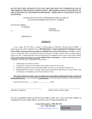 AFFIDAVIT-FOR-SCHOOL-ELECTION. ... — Washington County form, first page